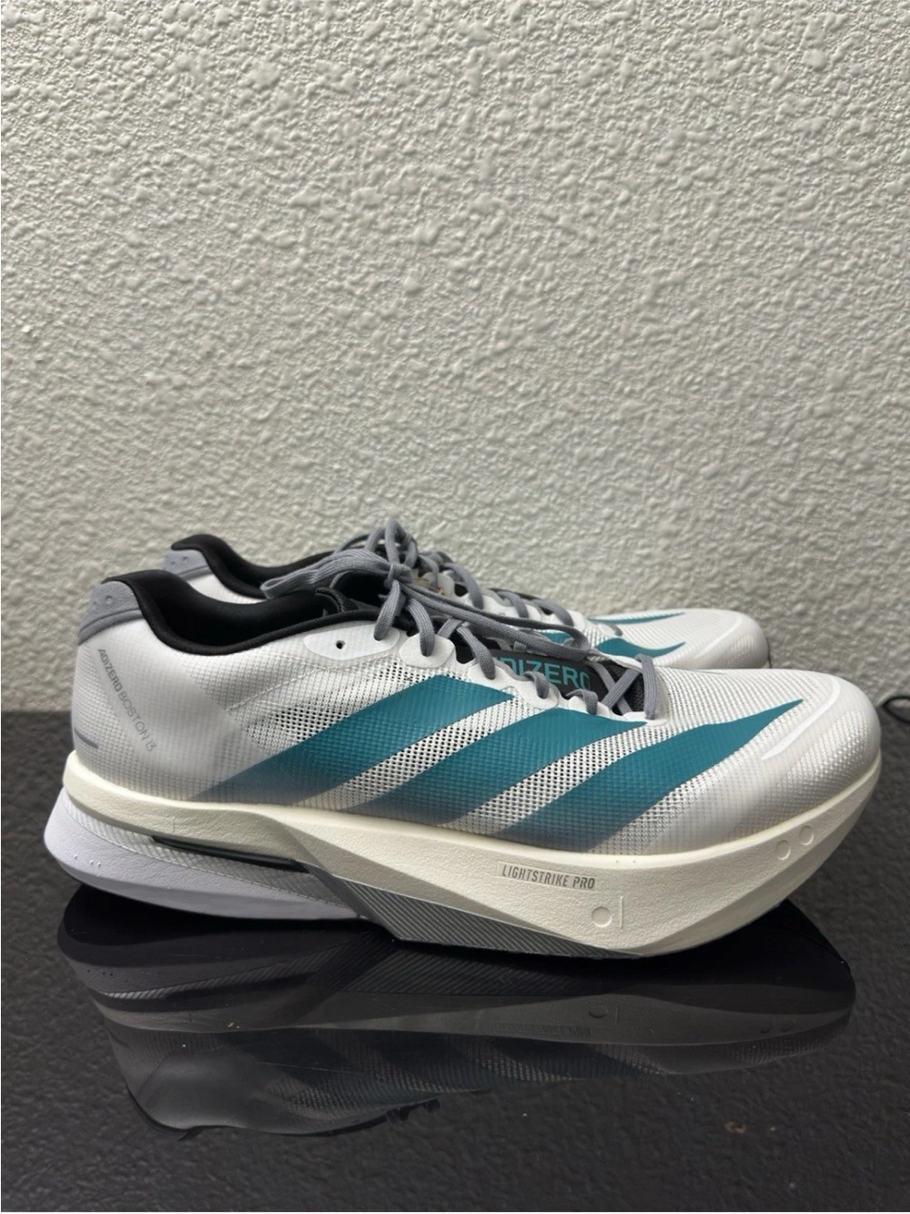 Adidas Adizero Boston 13 Running Shoes Men’s Size 12 Cloud White Teal JR4791